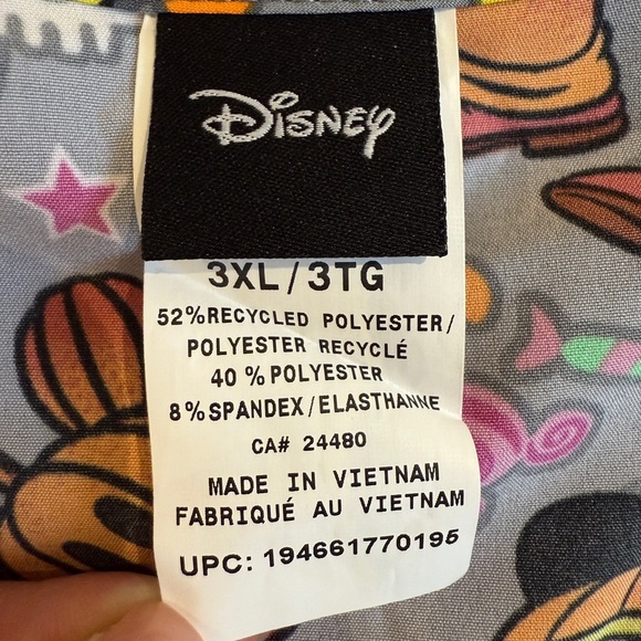 NWT Disney Mickey Mouse Halloween Scrub Top XXXL - Picture 4 of 5